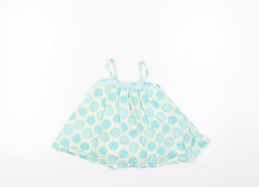 Gap Baby Ivory Polka Dot Cotton Camisole Tank Size 12-18 Months Square Neck Button