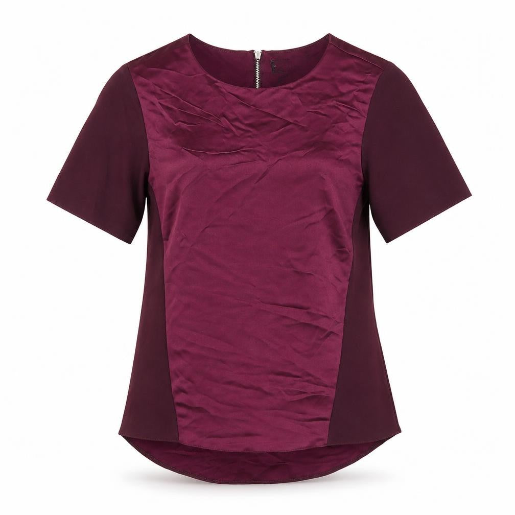 Dorothy Perkins Womens Purple Polyester Basic Blouse Size 8 Round Neck