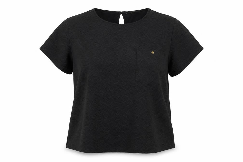 Originals Womens Black Polyester Basic T-Shirt Size 20 Round Neck