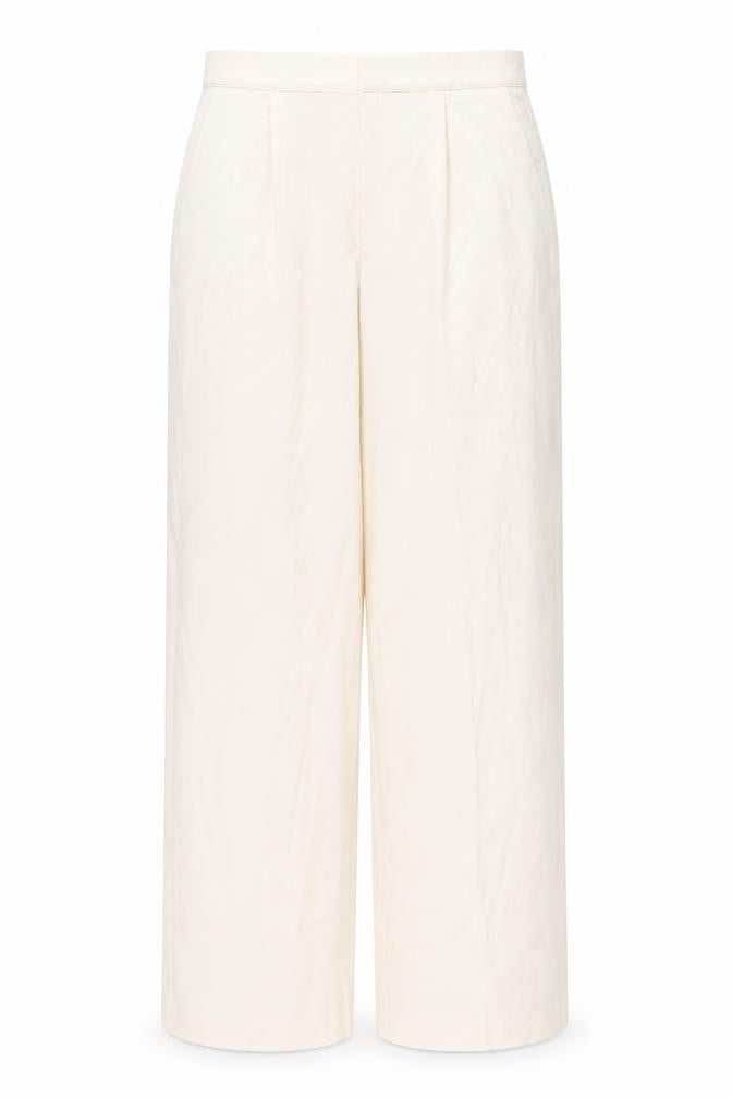 Pull&Bear Womens Ivory Viscose Trousers Size M L32 in Regular Button