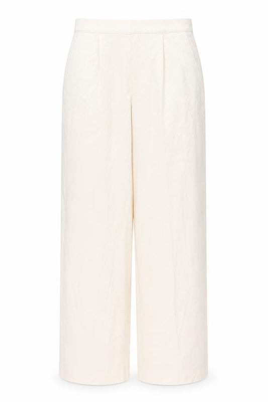 Pull&Bear Womens Ivory Viscose Trousers Size M L32 in Regular Button