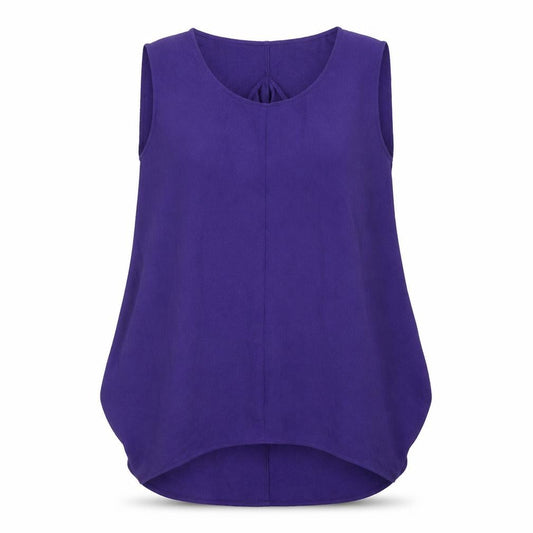H&M Womens Purple Polyester Tunic Blouse Size 12 Round Neck