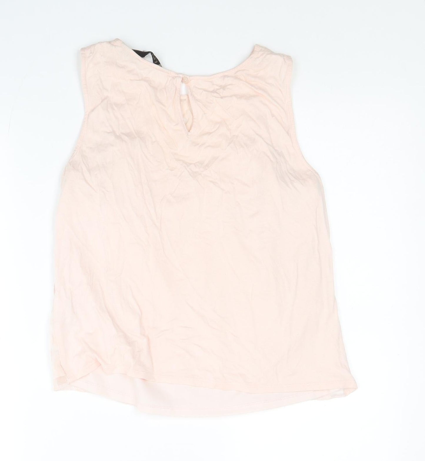 Principles Womens Pink Polka Dot Polyester Jersey Blouse Size 12 Round Neck