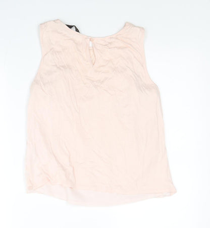 Principles Womens Pink Polka Dot Polyester Jersey Blouse Size 12 Round Neck