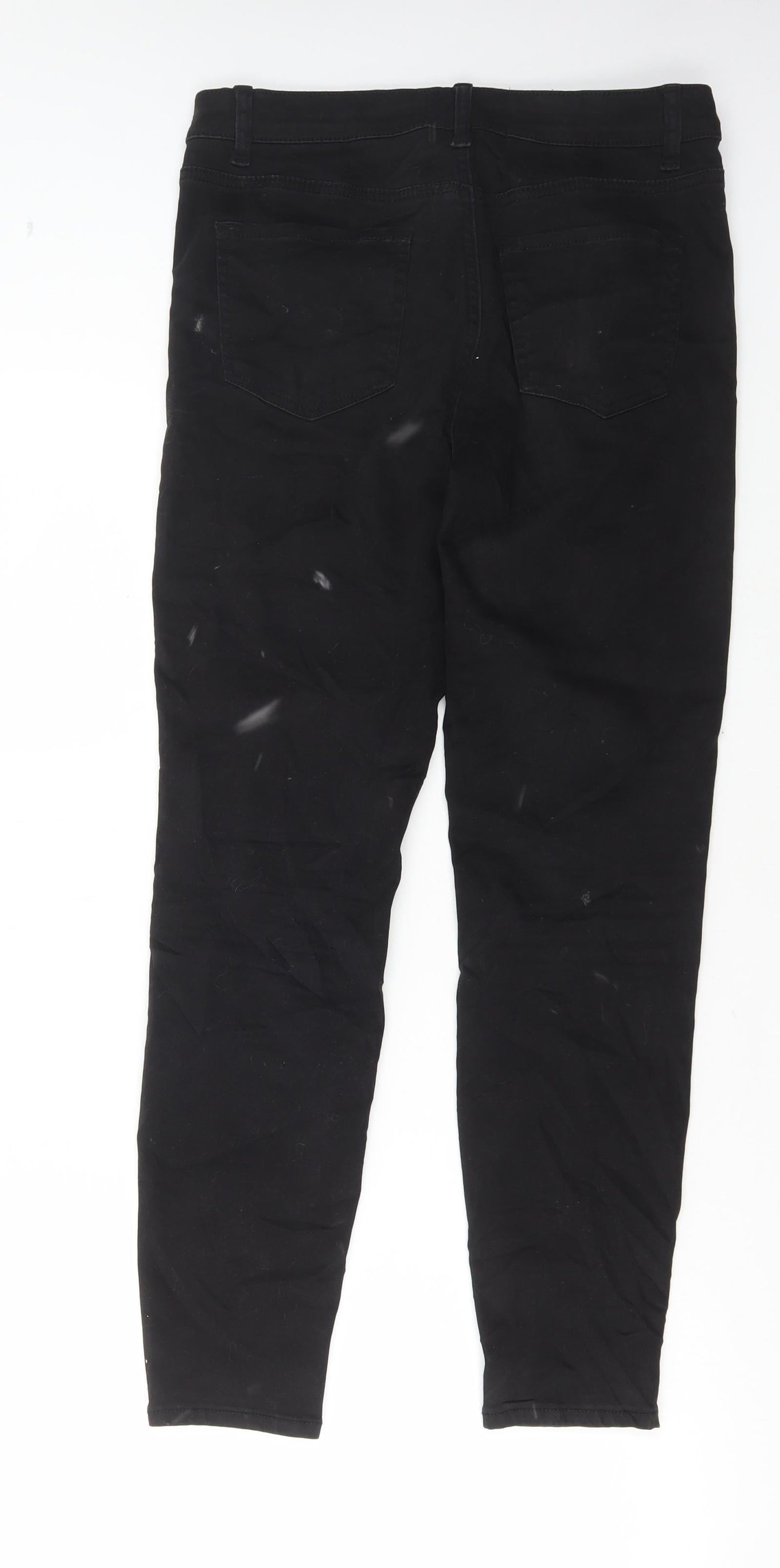 Denim & Co. Womens Black Cotton Skinny Jeans Size 12 L29 in Regular Button