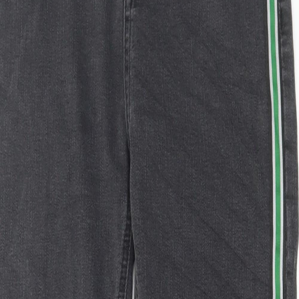 Marks and Spencer Womens Grey Cotton Skinny Jeans Size 8 L27 in Regular Button - Contrasting trim