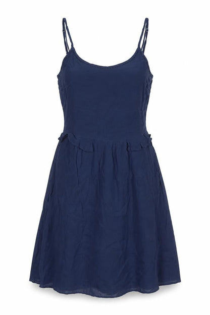 Vero Moda Womens Blue Viscose A-Line Size 12 Scoop Neck Zip