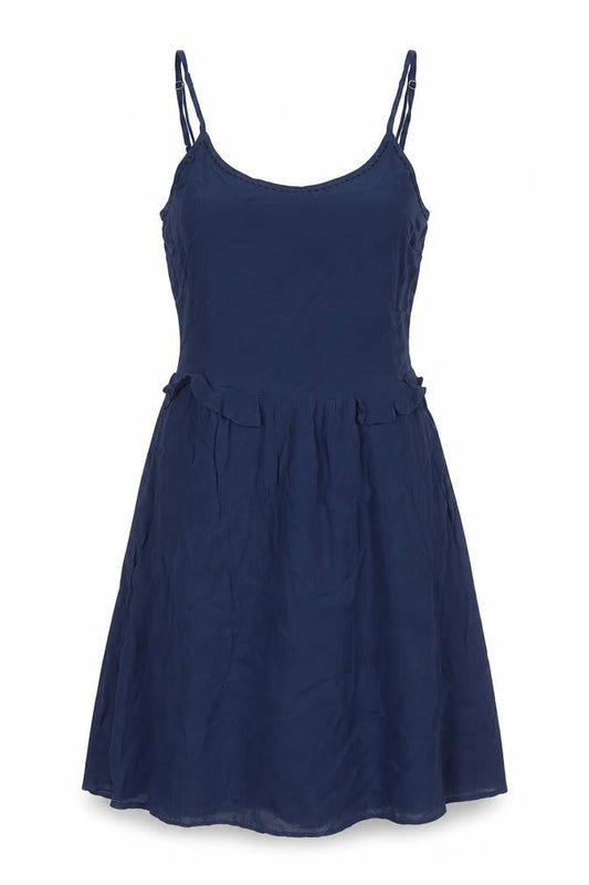 Vero Moda Womens Blue Viscose A-Line Size 12 Scoop Neck Zip