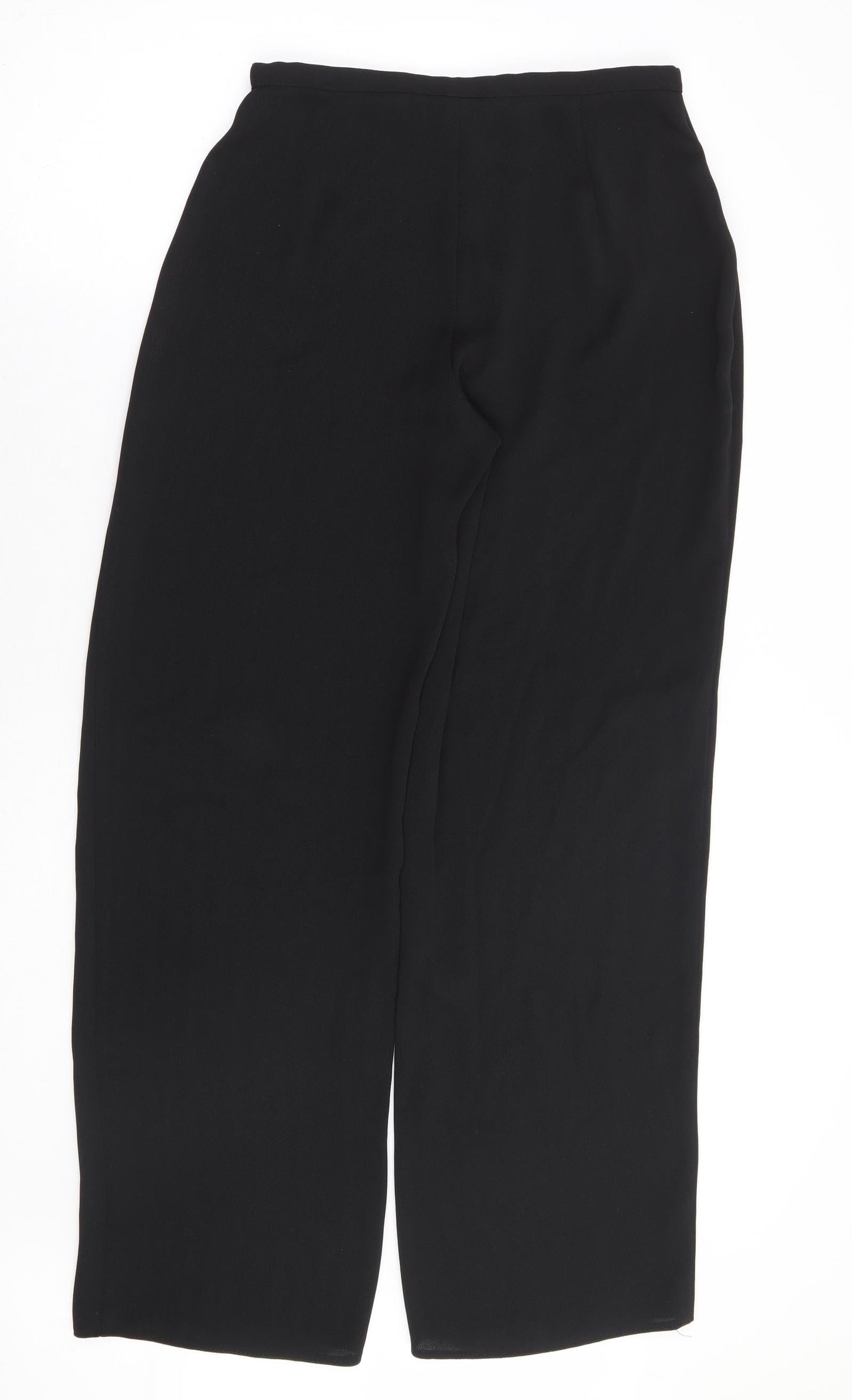 BHS Womens Black Polyester Trousers Size 10 L30 in Regular Zip