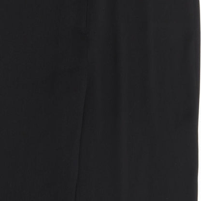 BHS Womens Black Polyester Trousers Size 10 L30 in Regular Zip