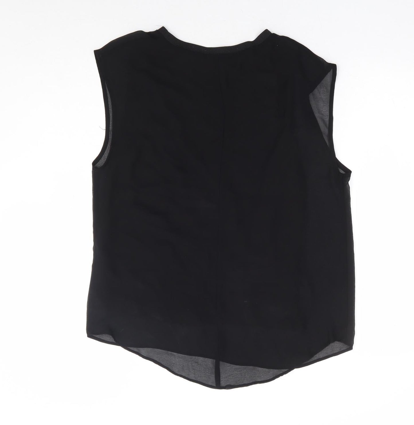 Zara Womens Black Polyester Basic Tank Size M Round Neck