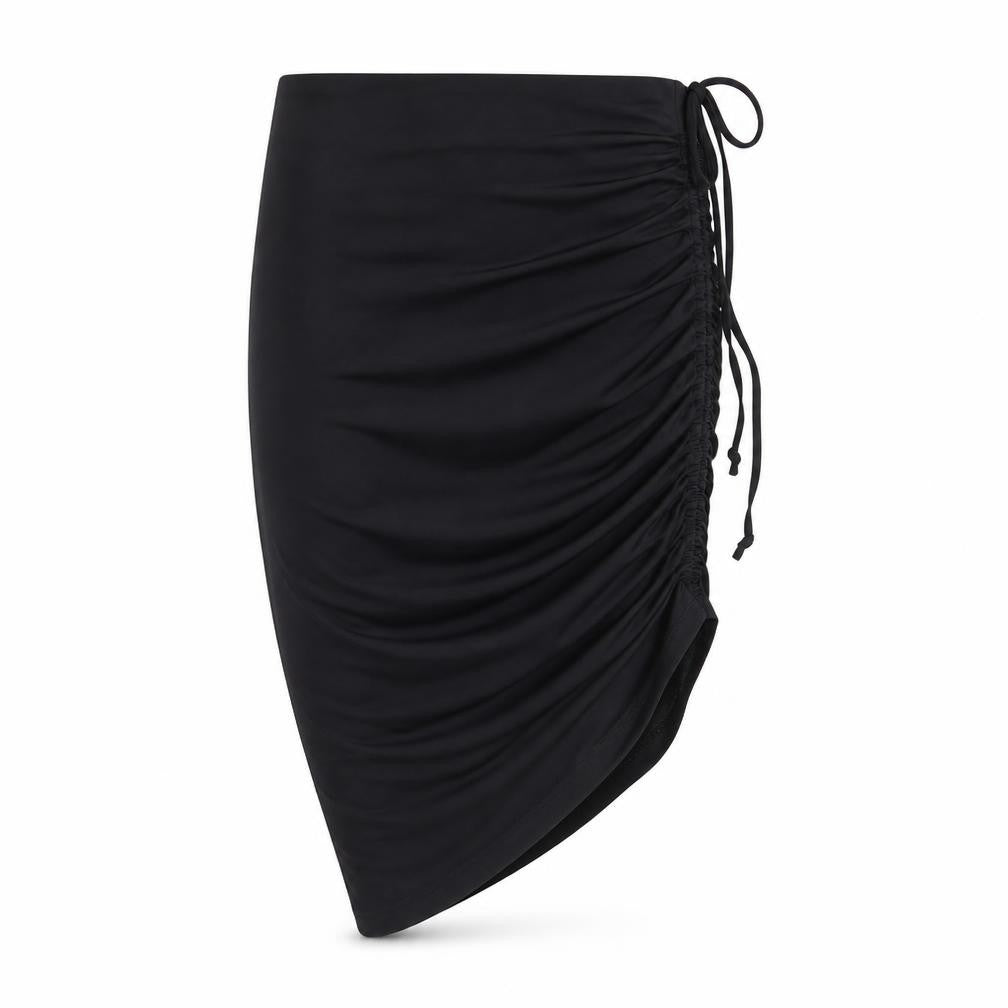 ASOS Womens Black Polyester Straight & Pencil Skirt Size 26 in Tie - Adjustable Side Tie Ruching