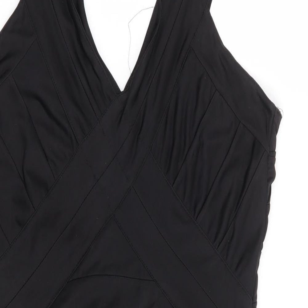 VERO MODA Womens Black Polyester Bodycon Size L V-Neck Pullover