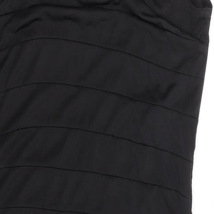 Preloved VERO MODA Womens Black Polyester Bodycon Size L V-Neck Pullover - Label