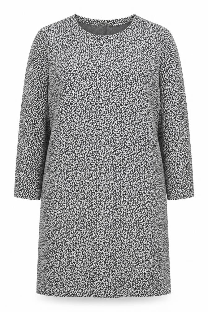 TU Womens Grey Geometric Polyester Shift Size 16 Round Neck Pullover