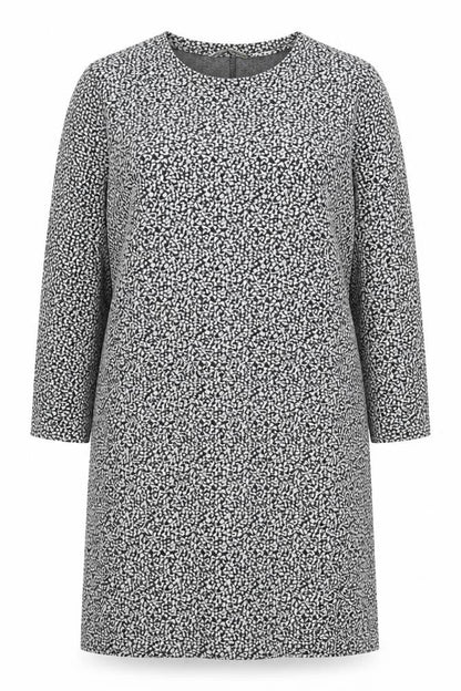 Tu Womens Grey Geometric Polyester Shift Size 16 Round Neck Pullover