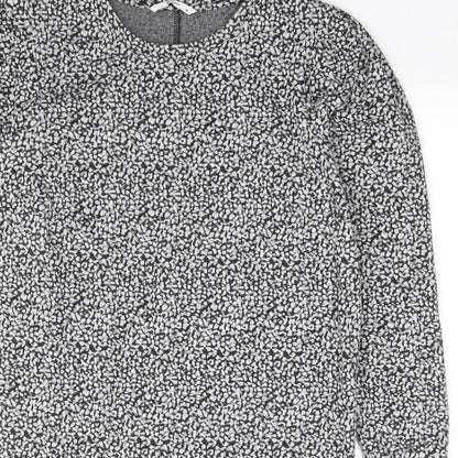 Tu Womens Grey Geometric Polyester Shift Size 16 Round Neck Pullover