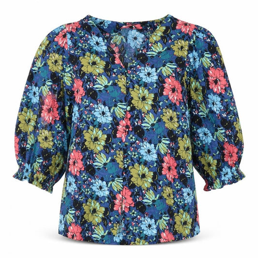 Marks and Spencer Womens Multicoloured Floral Viscose Basic Blouse Size 8 V-Neck