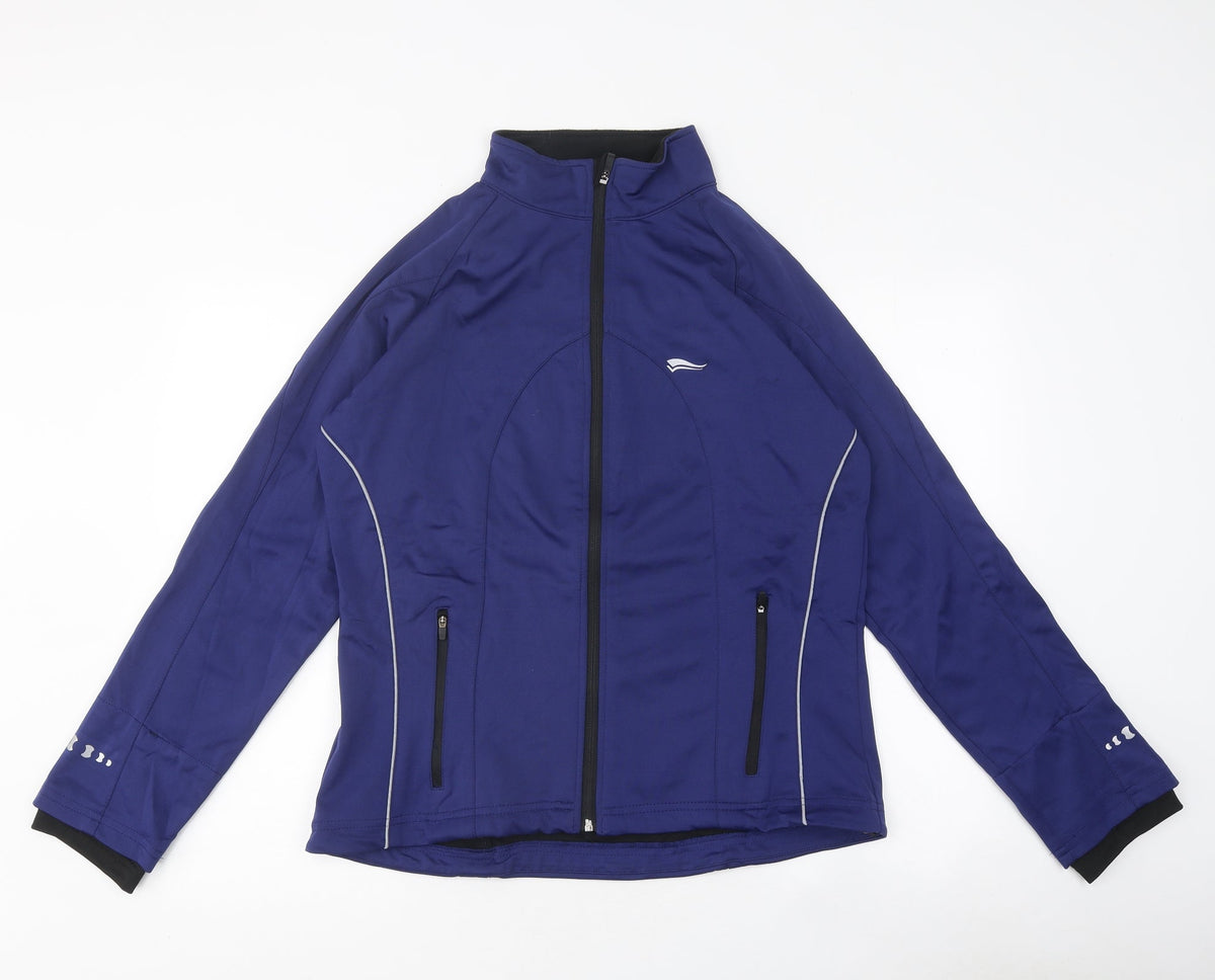 Crivit Womens Blue Rain Coat Coat Size L Zip