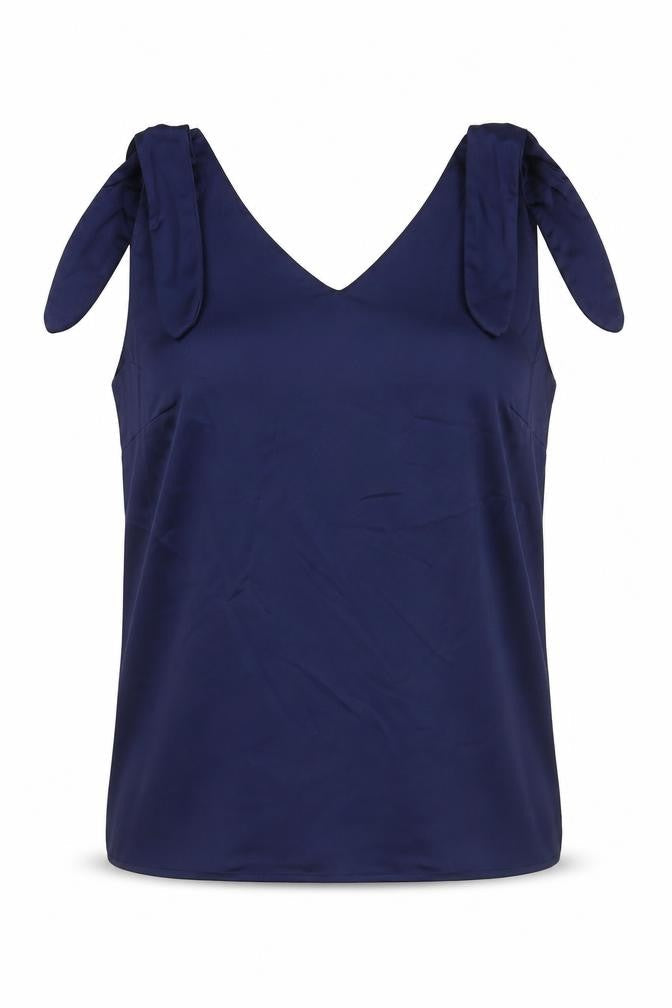 Savida Womens Blue Polyester Basic Tank Size M V-Neck
