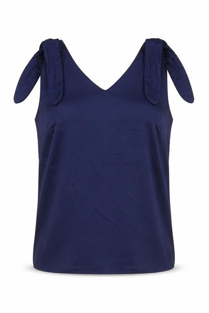 Savida Womens Blue Polyester Basic Tank Size M V-Neck
