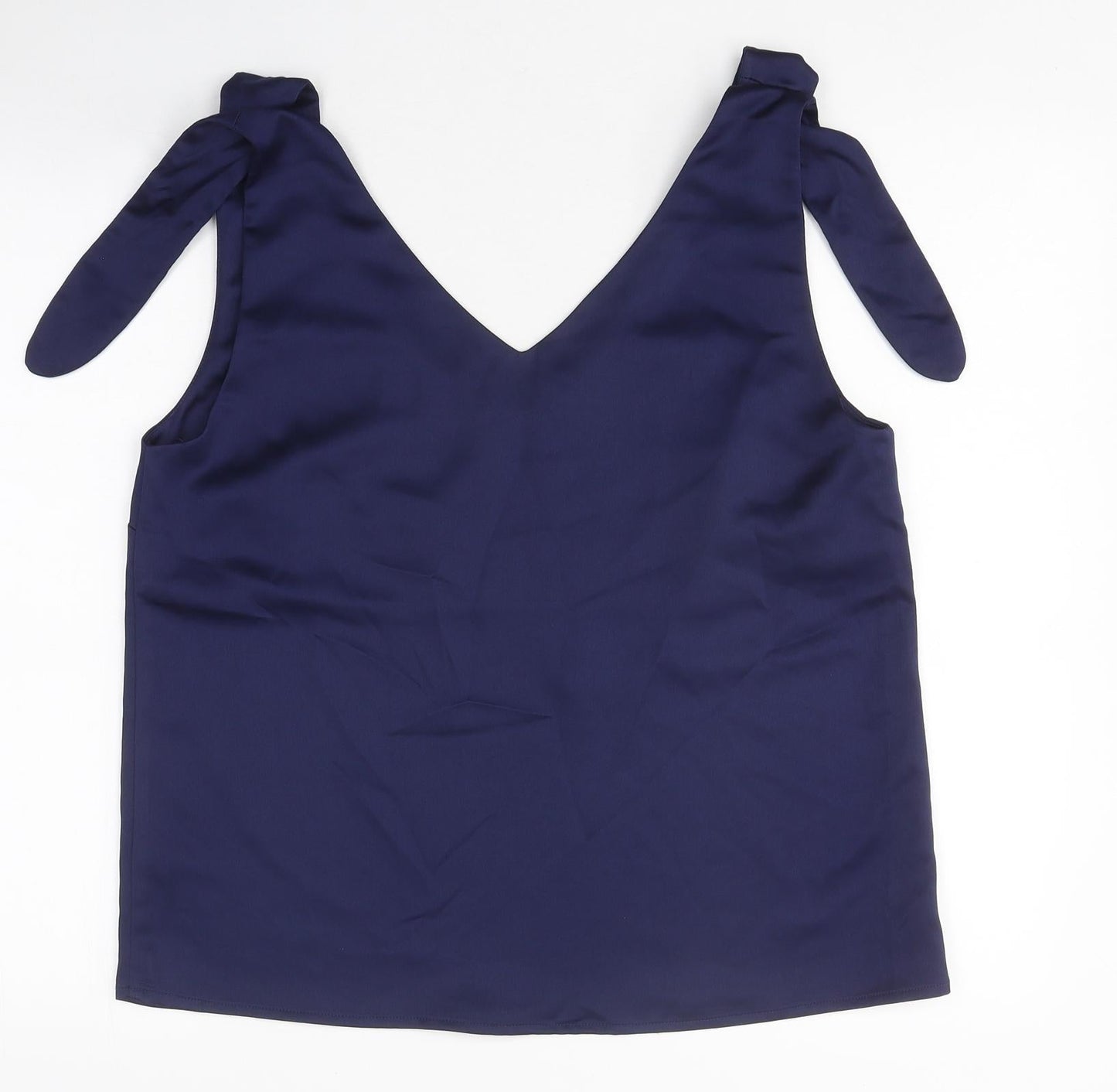 Savida Womens Blue Polyester Basic Tank Size M V-Neck
