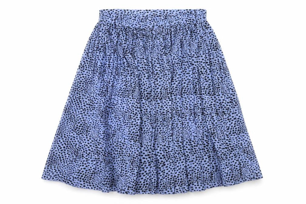 Monkl Womens Blue Polka Dot Polyester Flare Skirt Size M Button - Belt Loops