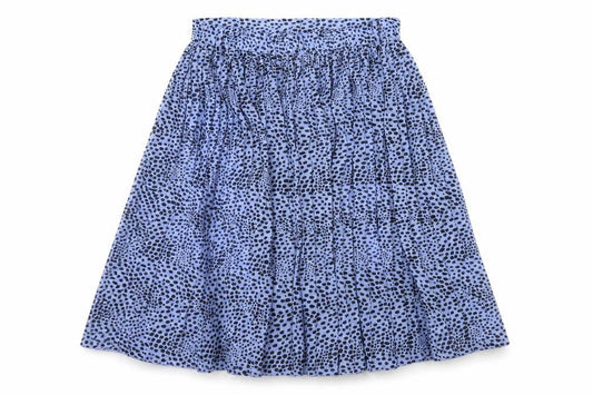 Monki Womens Blue Polka Dot Polyester Flare Skirt Size M Button - Belt Loops