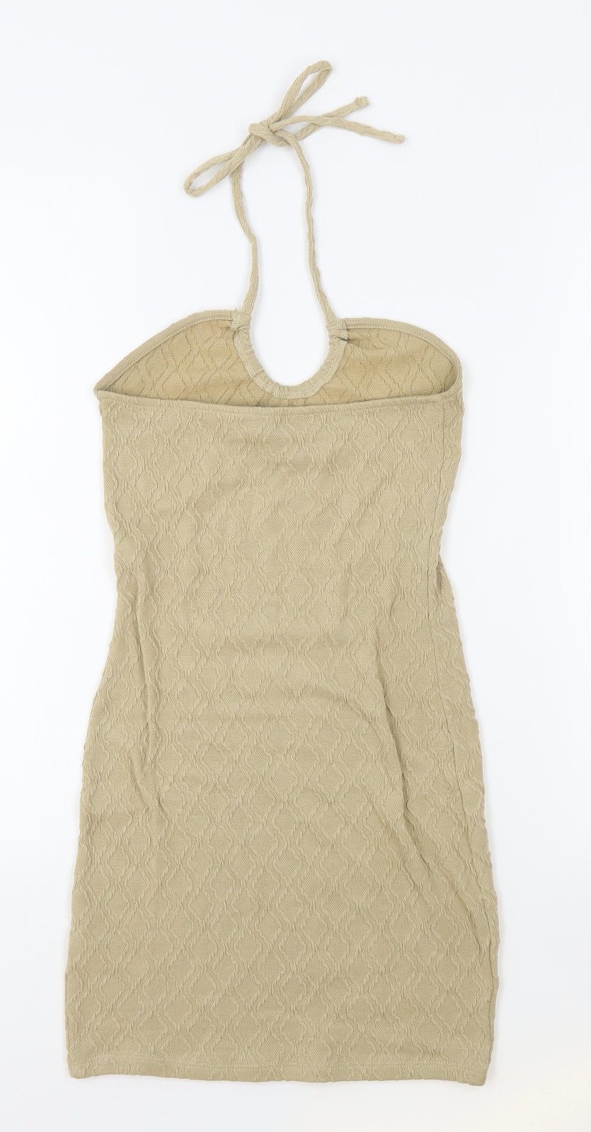 Divided Womens Beige Polyester Bodycon Size S Halter