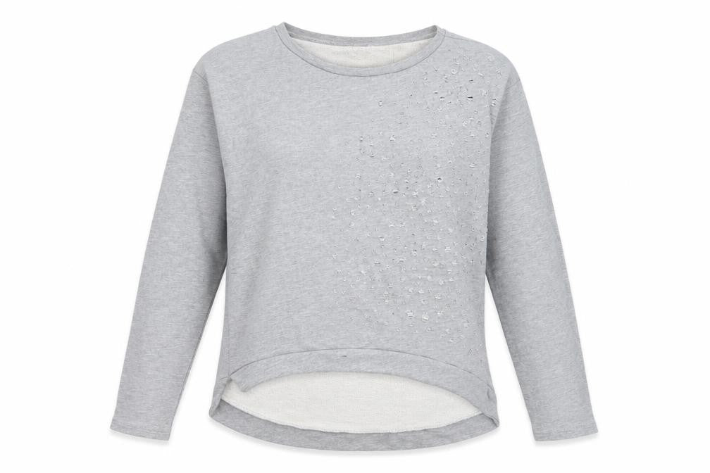 H&M Womens Grey Cotton Pullover Sweatshirt Size 10 Pullover - Distressed