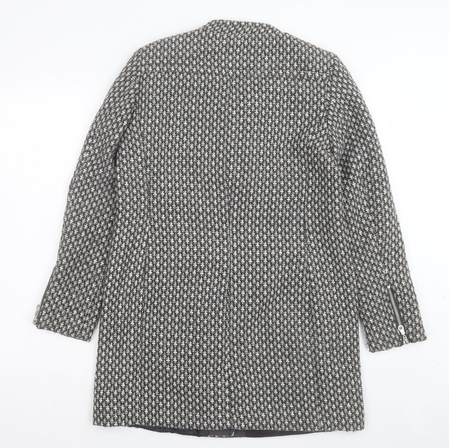 NEXT Womens Grey Geometric Jacket Size 8 Zip