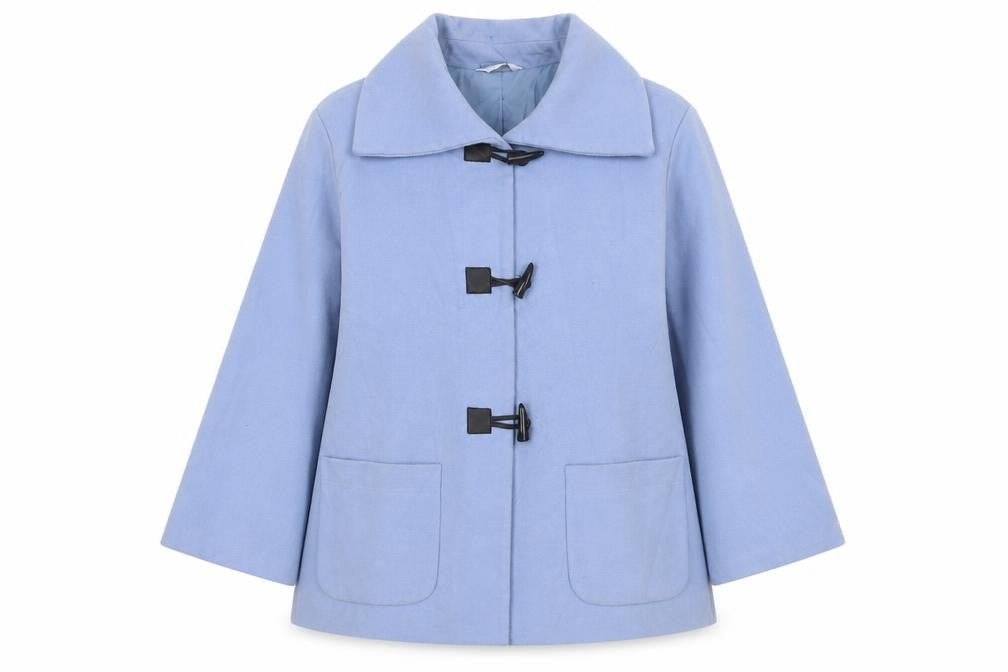 Special Collection Womens Blue Overcoat Coat Size 10 Button