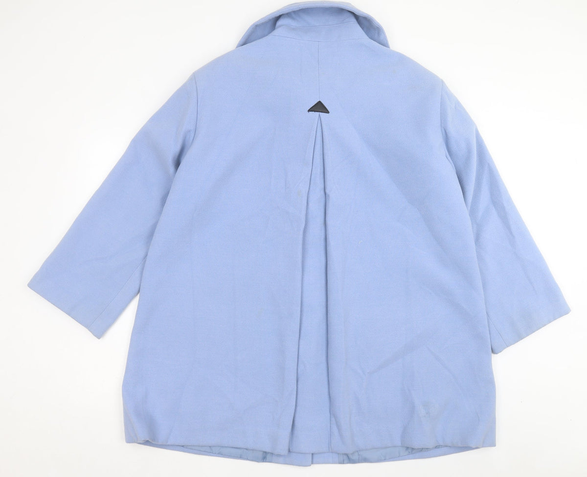 Special Collection Womens Blue Overcoat Coat Size 10 Button