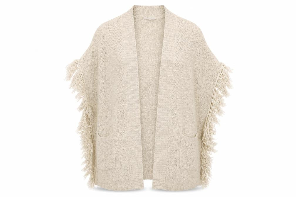 George Womens Beige V-Neck Acrylic Cardigan Jumper Size L
