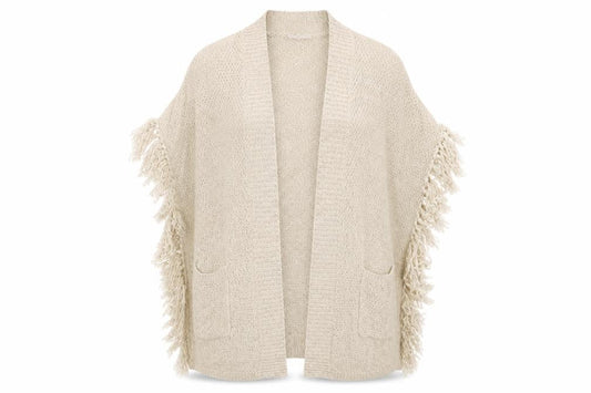 George Womens Beige V-Neck Acrylic Cardigan Jumper Size L