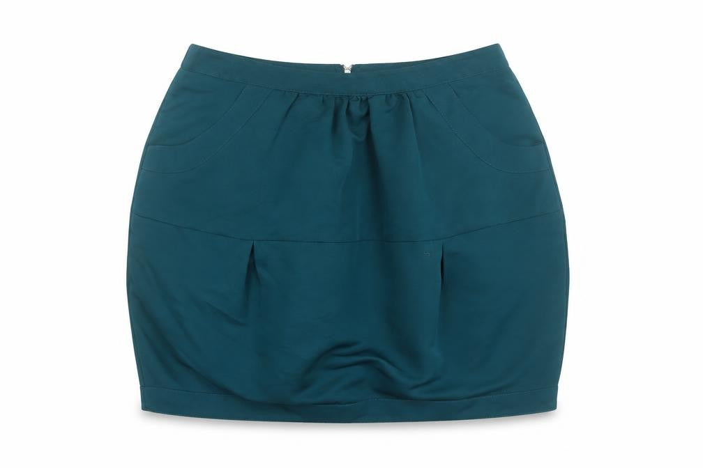 Barkins Womens Green Polyester A-Line Skirt Size 10 Zip