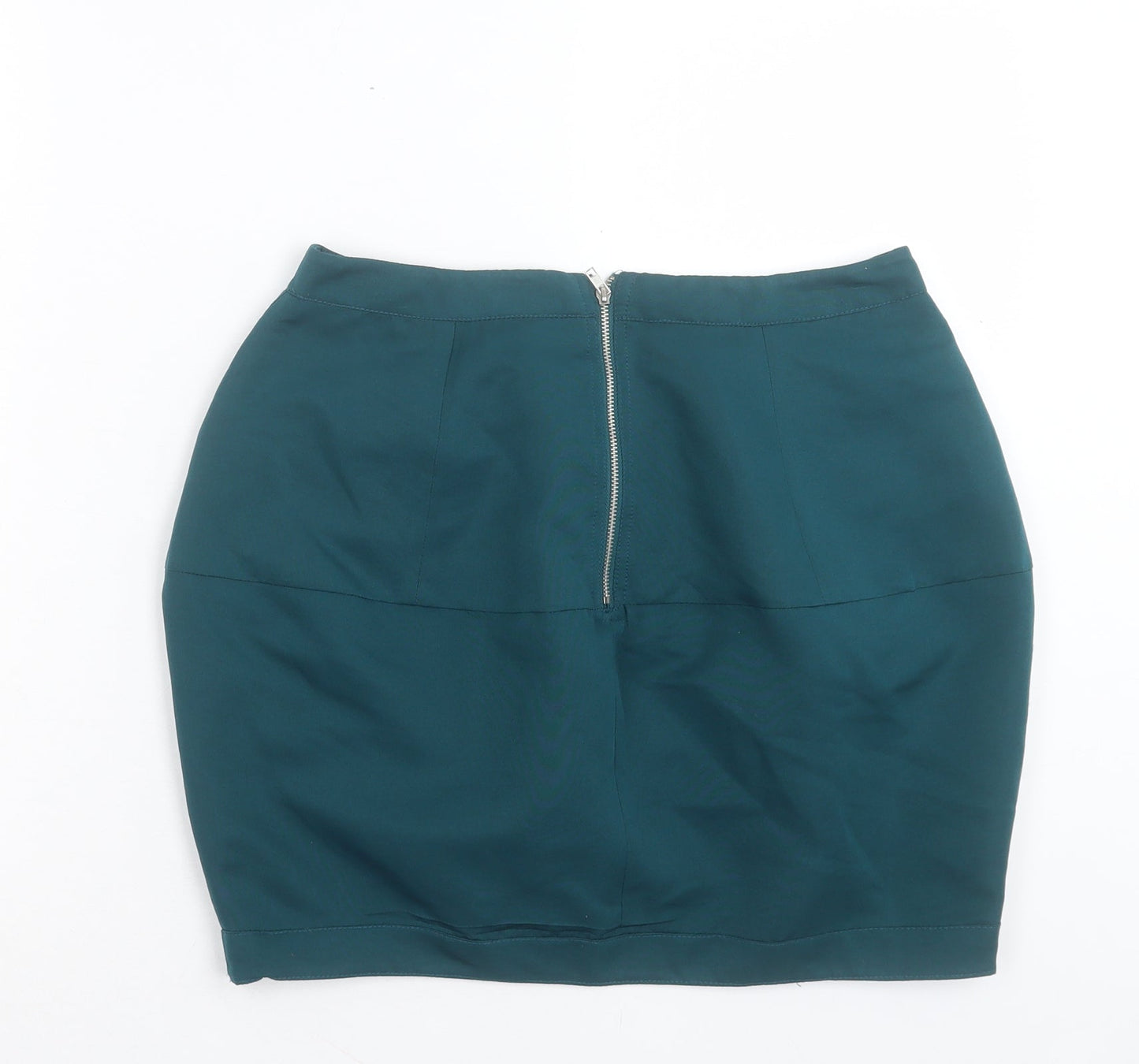 Barkins Womens Green Polyester A-Line Skirt Size 10 Zip