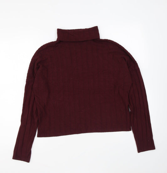 New Look Womens Purple Roll Neck Viscose Pullover Jumper Size M - `