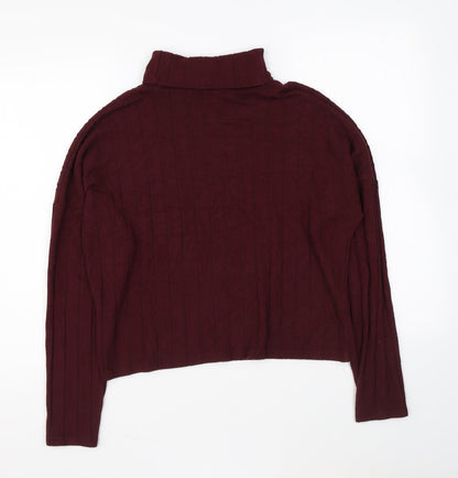New Look Womens Purple Roll Neck Viscose Pullover Jumper Size M - `