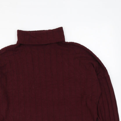 New Look Womens Purple Roll Neck Viscose Pullover Jumper Size M - `