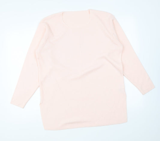 Marks and Spencer Womens Pink Round Neck Acrylic Pullover Jumper Size 10