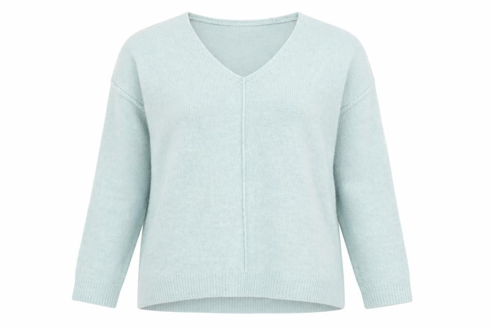 George Womens Blue V-Neck Acrylic Pullover Jumper Size L