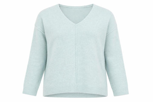 George Womens Blue V-Neck Acrylic Pullover Jumper Size L