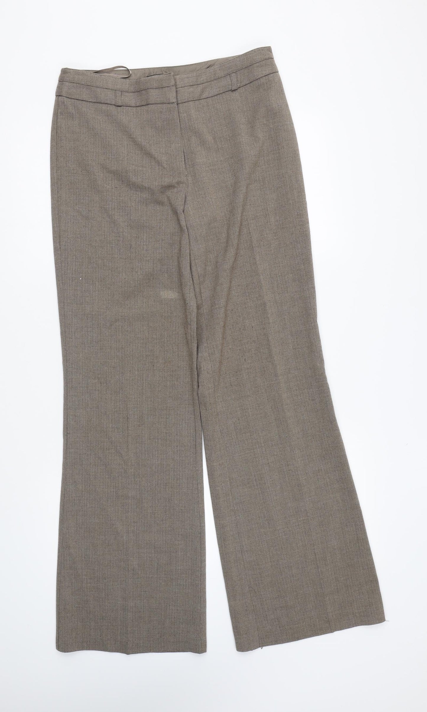 NEXT Womens Brown Polyester Trousers Size 31 in L30 in Regular Hook & Eye