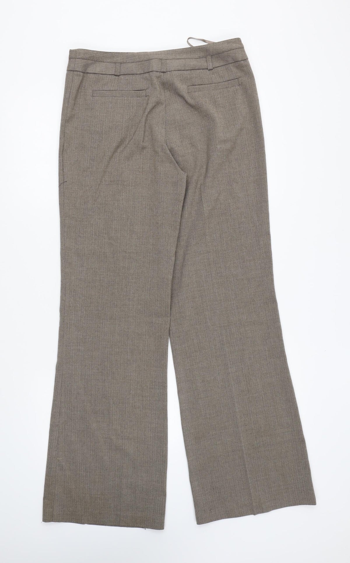 NEXT Womens Brown Polyester Trousers Size 31 in L30 in Regular Hook & Eye