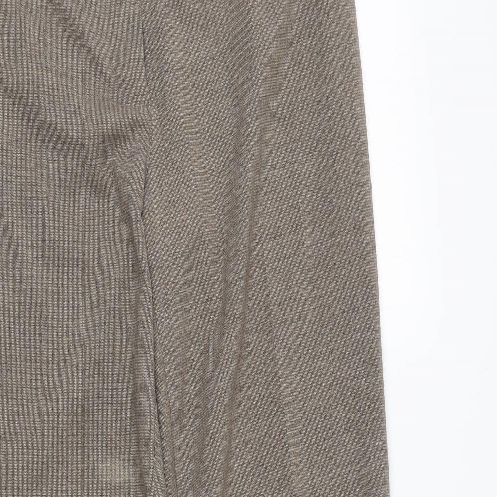 NEXT Womens Brown Polyester Trousers Size 31 in L30 in Regular Hook & Eye