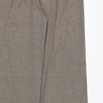 Next Womens Brown Polyester Trousers Size 31 in L30 in Regular Hook & Eye