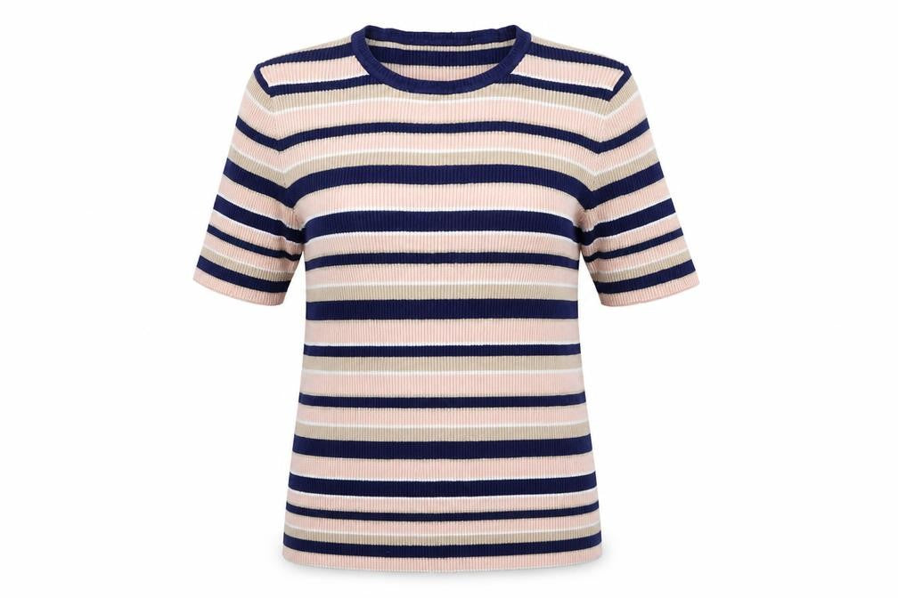 Dorothy Perkins Womens Multicoloured Round Neck Striped Viscose Pullover Jumper Size 16
