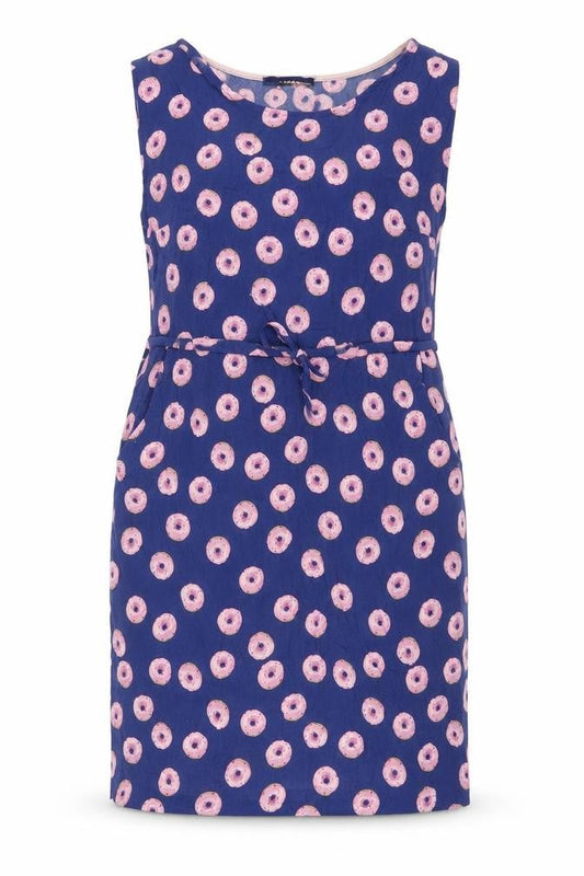 Luur Womens Blue Geometric Polyester Shift Size 14 Round Neck Pullover - Doughnut