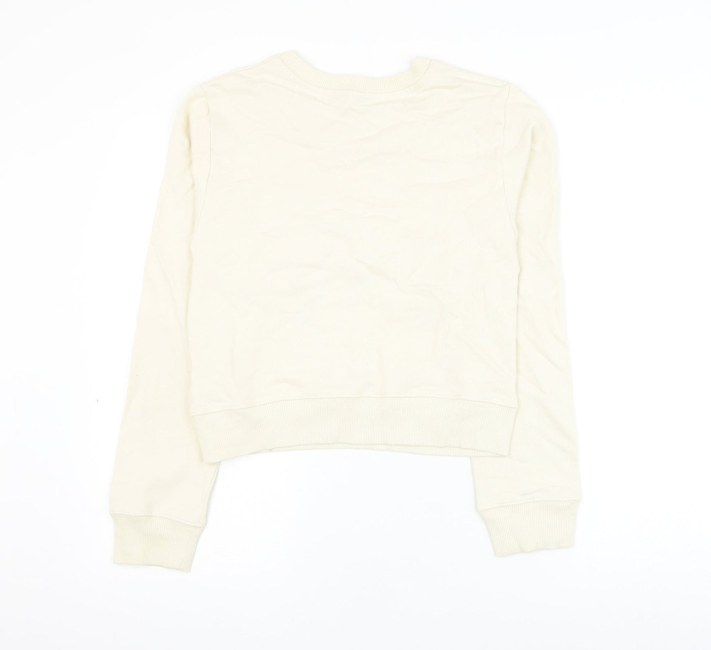 Zara Womens Beige Cotton Pullover Sweatshirt Size M Pullover